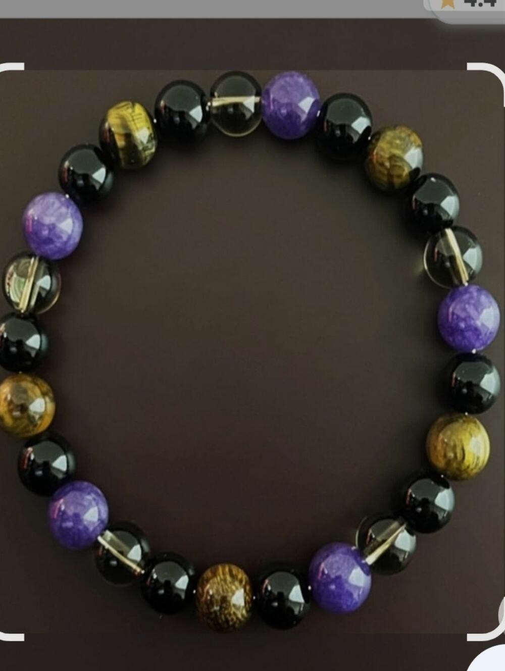 TigerEye Tea Crystal Amethyst Obsidian Fashion beads Bracelet Health Healing 8mm